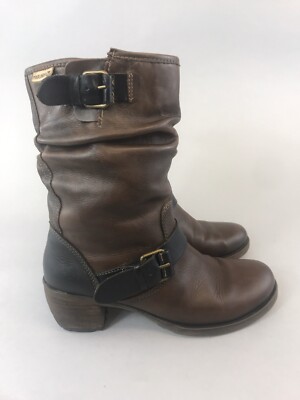 PIKOLINOS 36 UK3 Brown In Pelle Alla Caviglia Fibbia Cerniera Stivali  morbidi stivaletti con tacco | eBay