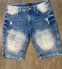 SouthPole South Pole Shorts Men Size 30 Blue Denim Distressed