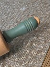 Vintage wooden rolling pin with green handles As Is. — photo 2