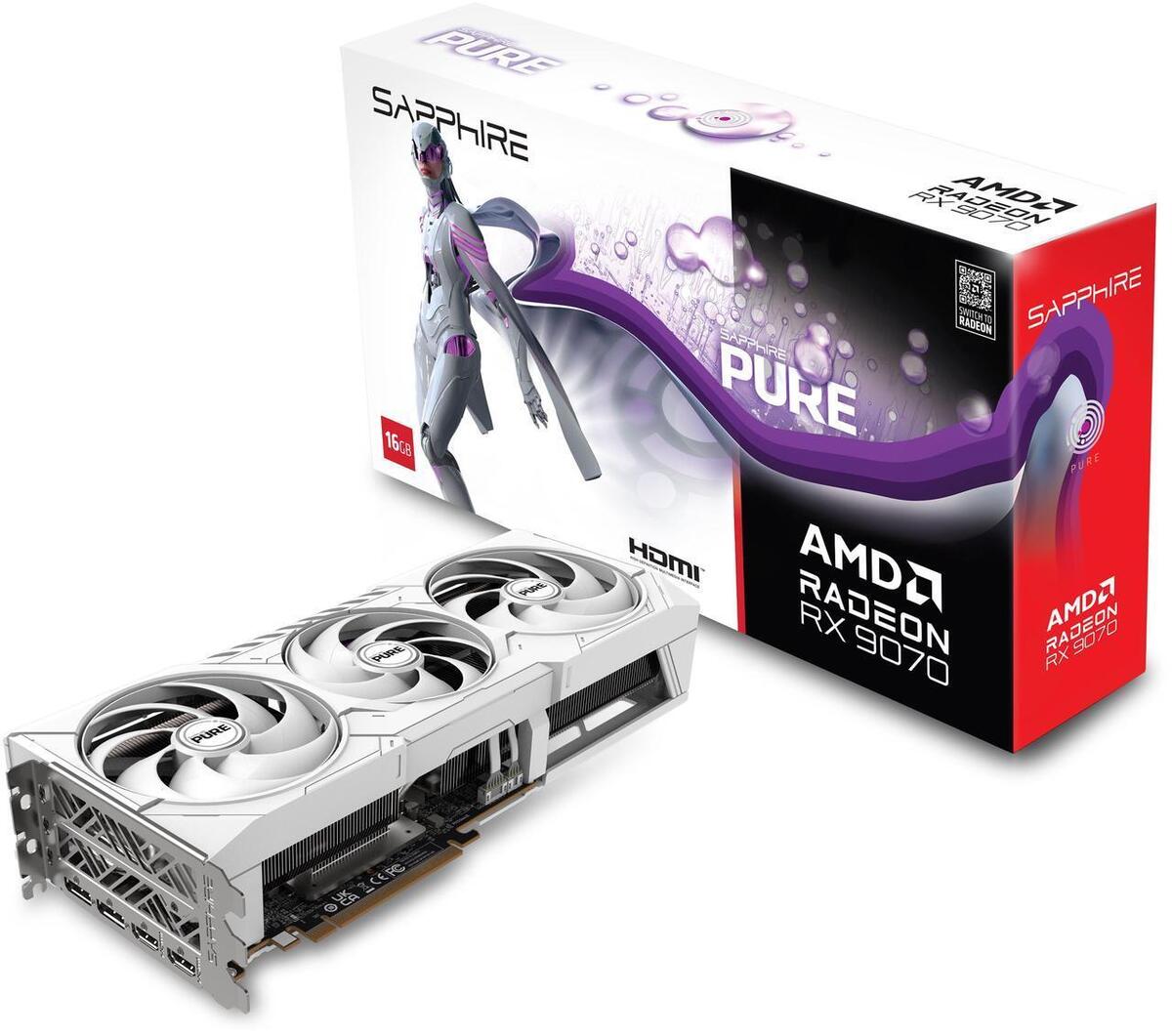 Sapphire PURE AMD Radeon RX 9070 16GB Graphics Card (Non-XT Sapphire PURE AMD Radeon RX 9070 16GB Graphics Card (Non-XT