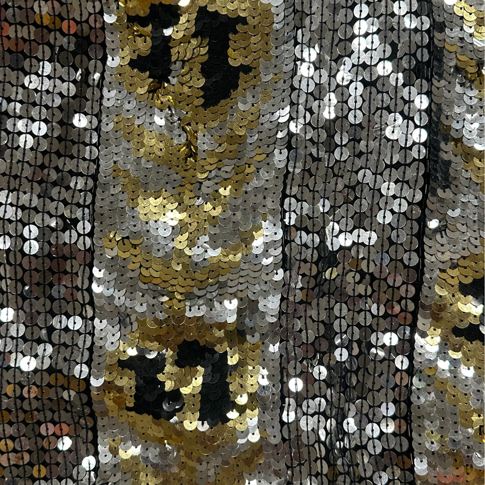 Chaqueta de bombardero vintage de los 80 Just-In Inc lentejuelas plateadas con motivo abstracto similar a un animal Foto 4 de 4