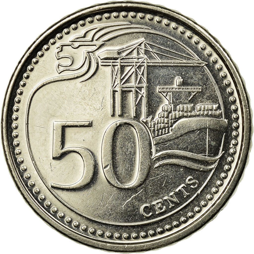 Singapore 50 Cents Coin | KM348 | 2013 - 2019 Nickel plated Singapore 50 Cents Coin | KM348 | 2013 - 2019 Nickel plated