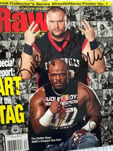 September 2003 WWE RAW Magazine signed by The Dudley Boyz