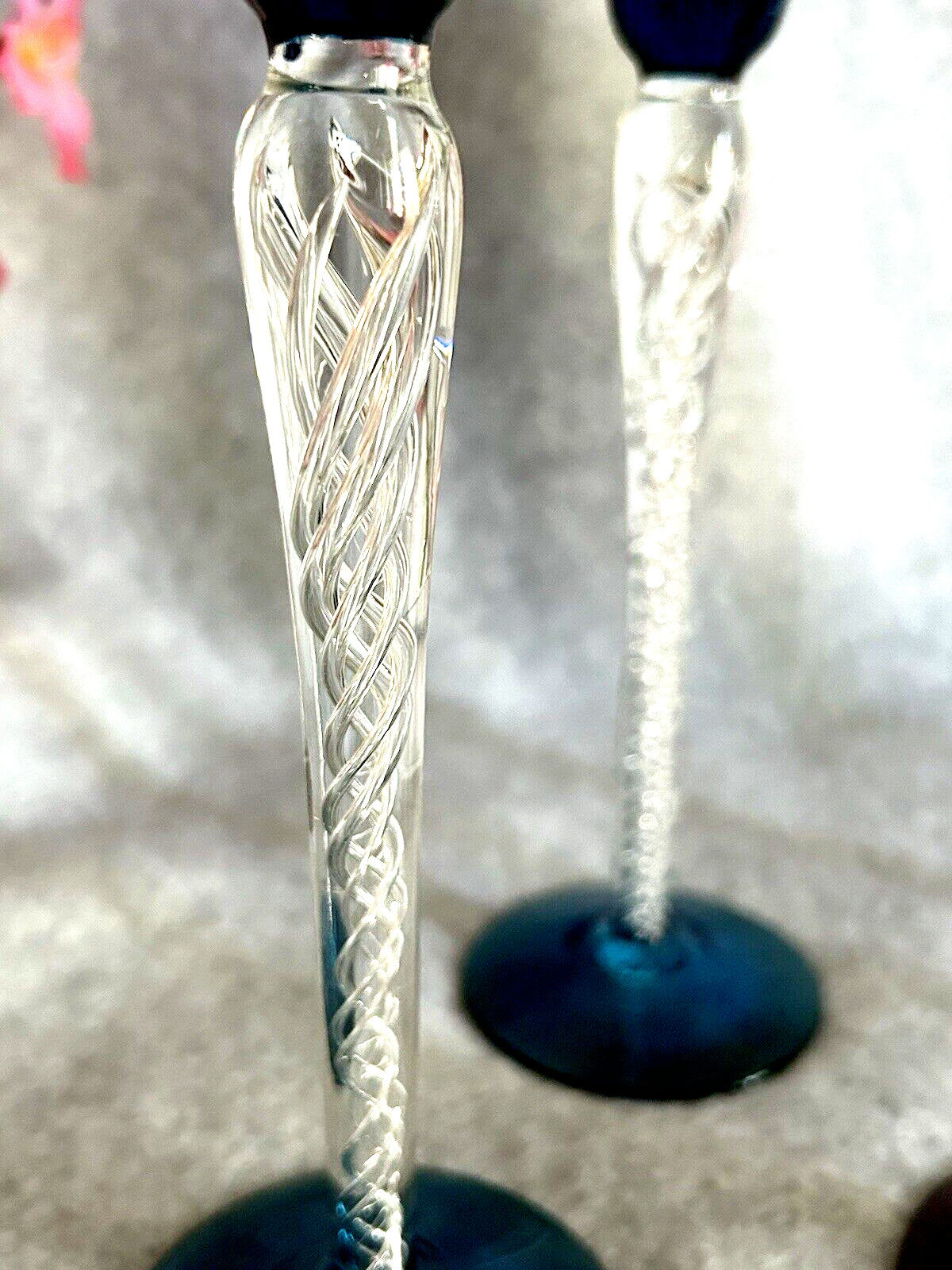 Hand Blown Glass Air Twist Stem Cordial Glass (set of 6)