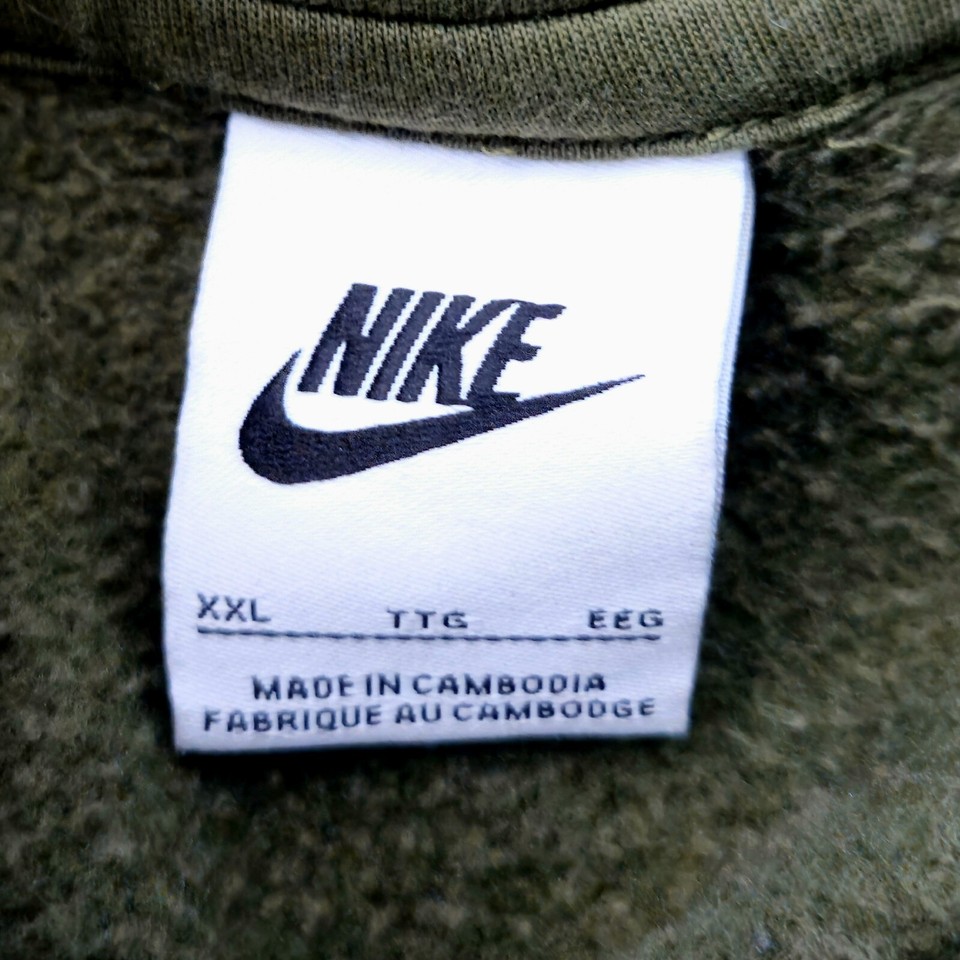 Nike Mens Hoodie XXL Camo Green Club Essentials Pullover Sweatshirt eBay