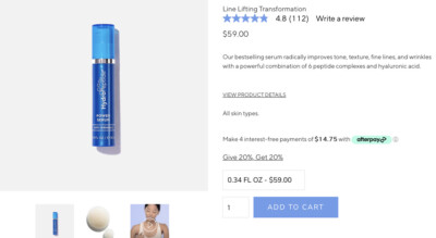 HydroPeptide Power Serum  Anti-Wrinkle 10 ml .34 fl oz