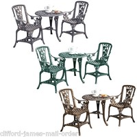 3pc Garden Bistro Set 2 Chairs & Table Furniture PVC Outdoor Patio Dining NEW