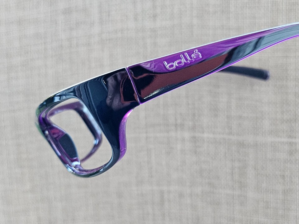 Bolle Men Eyeglasses/Sunglasses Frame Black/Purple Tone Wrap Glasses