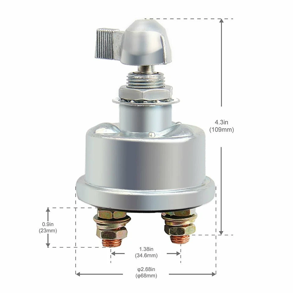 12V 2Post Racing Master Battery Quick Disconnect Cut/Shut Off Safety Kill Switch - Image 3 of 4