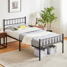 Stabiles Metallbett Bettrahmen mit Lattenrost Metallrahmenbett fürs Schlafzimmer