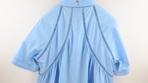 JOSLIN "Selena" organic cotton shirt in sky blue size 14 BNWT - Picture 9 of 13