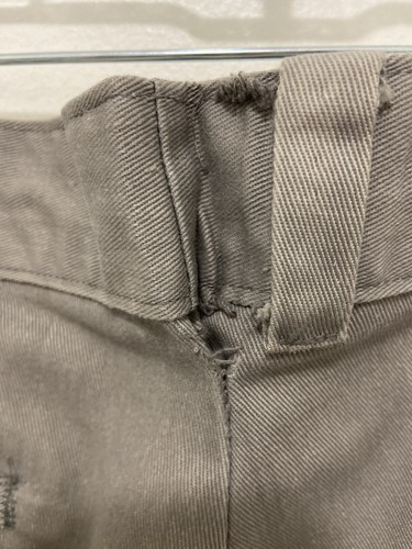 VINTAGE 60'S CHINO GRAY FADED WORK TALON CUFFED COTTON DRESS PANTS 32x26 RARE - Picture 16 of 17
