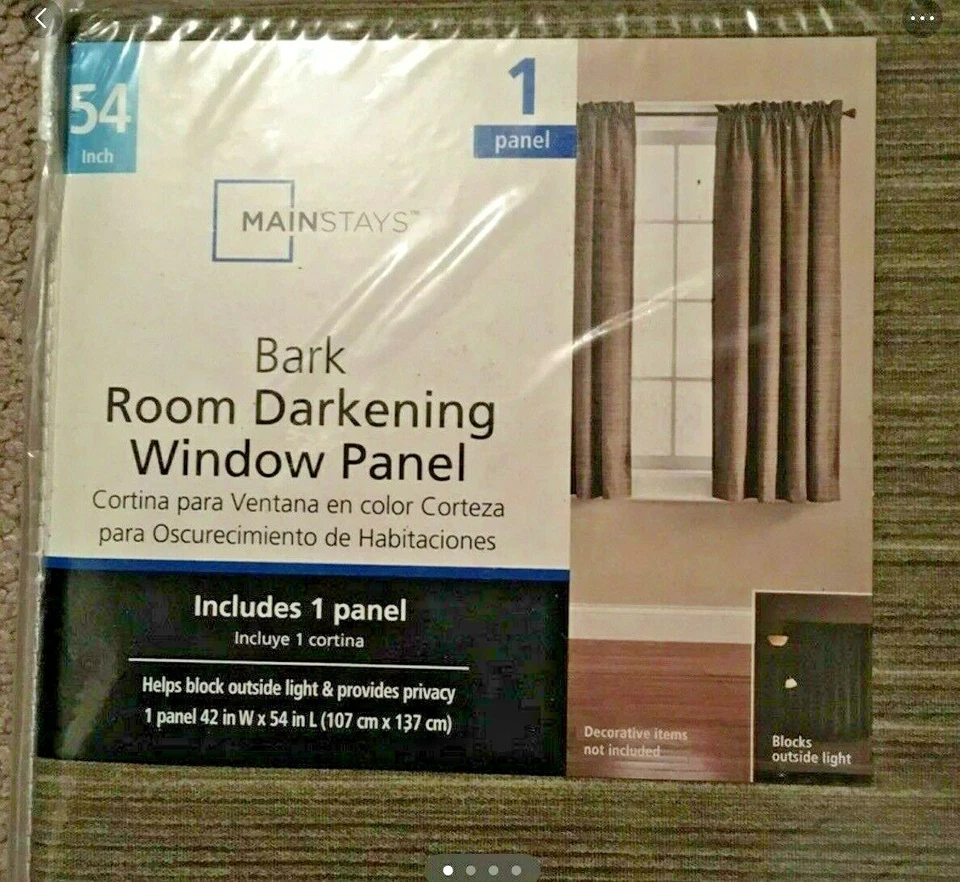Mainstays room darkening window panel Bark NIP, 42" X 54" - Image 3 of 3