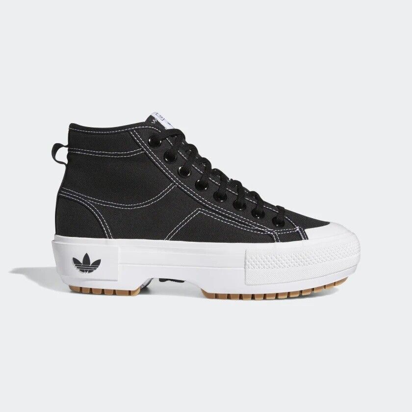 Adidas Originals Women's Black white NIZZA TREK SHOES Size 8