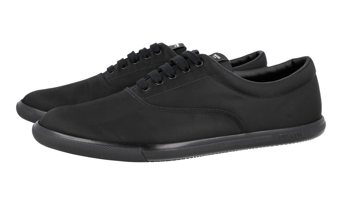 PRADA Light Nylon Leather Sneakers - Model 2EG326 - Black