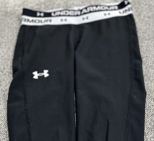 UNDER ARMOUR Girl's Pants Leggings Youth X-Small Black Lightweight Kids Stretch - Picture 2 of 7