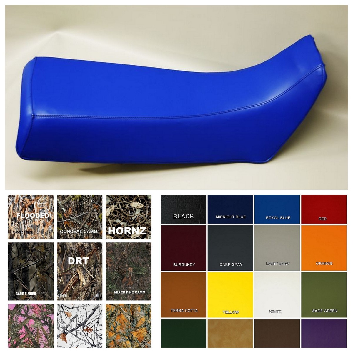 HONDA XR650L Seat Cover 1993 - 2020 ROYAL BLUE or 25 Colors, 2