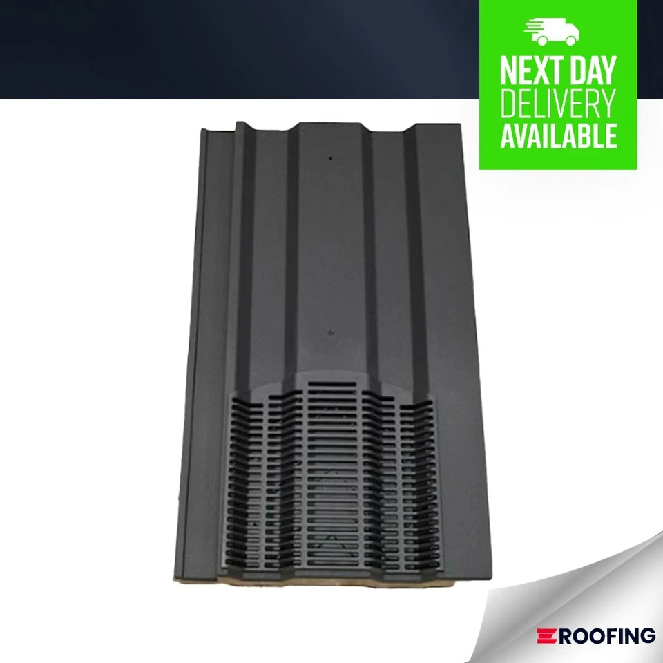 15 x 9 Profile Interlocking Roof Tile Vent Inline Range - Built In Downpipe Grey