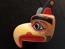 CLASSIC NORTHWEST COAST DESIGN, "EAGLE" CARVED WOODEN MASK,  WY-1124*08434