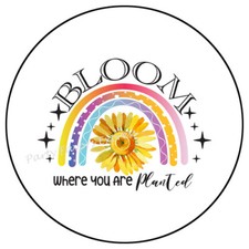 BLOOM WHERE YOU ARE PLANTED RAINBOW ENVELOPE SEALS LABELS STICKERS