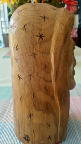Hand Carved Hand Made Wood Jesus Bust Statue with Stars - One of a Kind - Bild 3 von 7