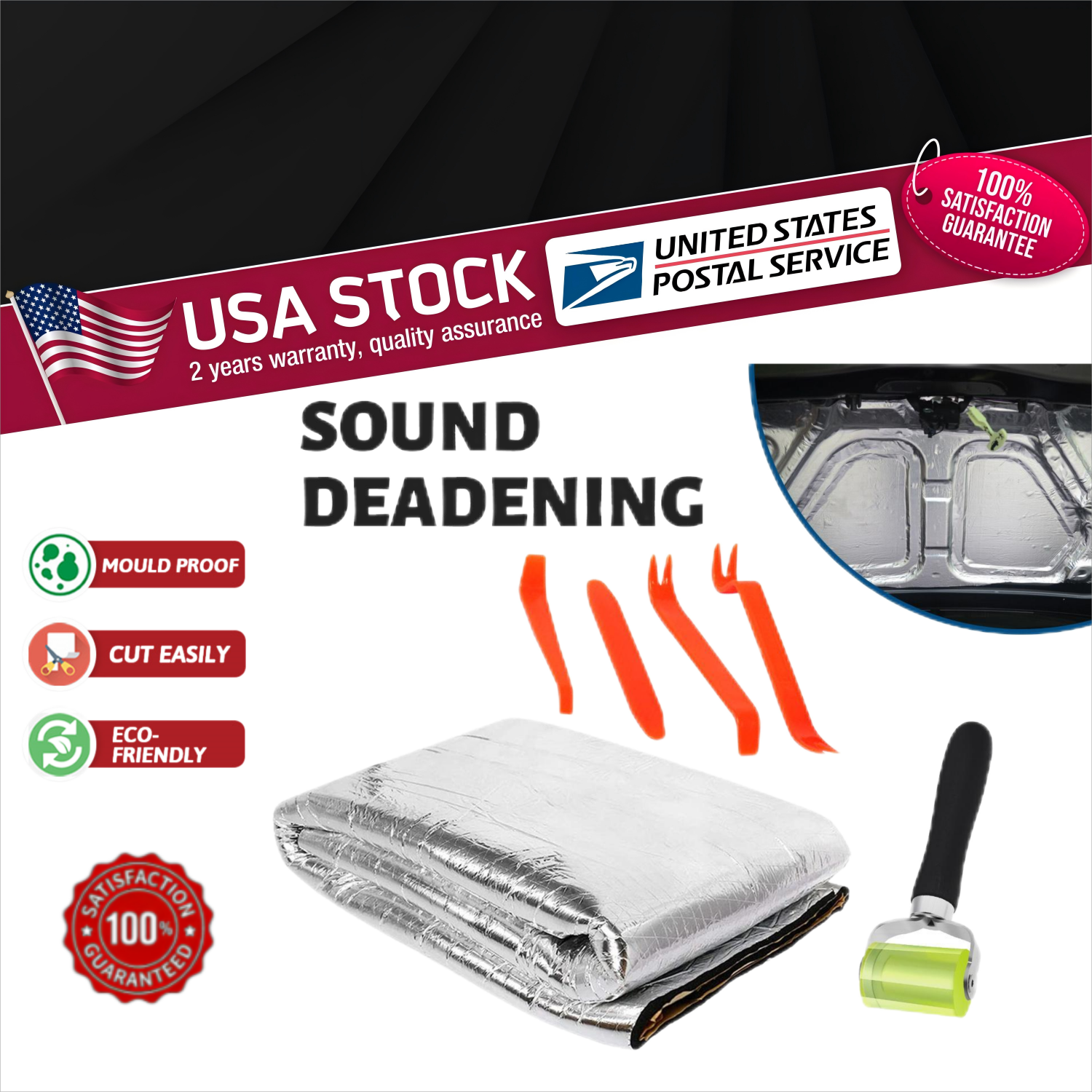 Sound Deadener Mat For Car Noise Heat Insulation Engine hood autohesion 39