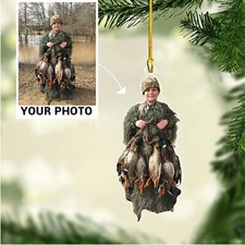 Personalized Photo Christmas Ornament Mirror Car Accessories Unique Gif