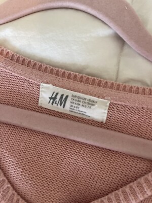 H M Girls Pink Cardigan Sweater With Pearl SZ US 7/8 NWOT