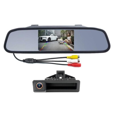 4.3'' Car Monitor Fisheye Lens Reverse Backup Trunk Handle Kit For BMW 3 5 Series