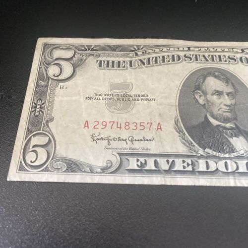 Series 1963 - $5 Red Seal - See Images - A29748357A - Picture 3 of 6