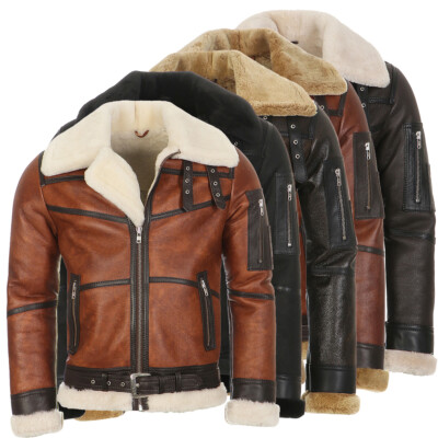Hollert Herren Bomberjacke B16 Herren Lammfelljacke Winterjacke