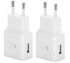 2er weiß USB Netzteil Ladegerät Adapter Stecker 5V-2A Universal Schnellladegerät