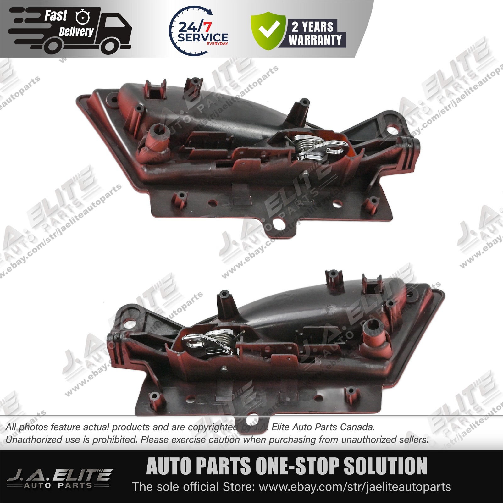 2pcs Left & Right Inner Door Handle (Red) fit Maserati GranCabrio GranTurismo