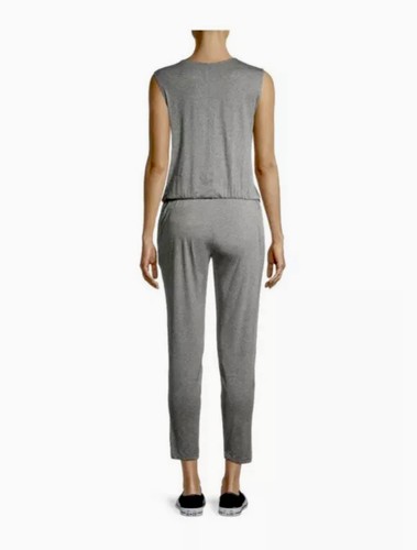 New Maternity Tank Jumpsuit w Tie Relax Fit Heather Grey Soft Material - Picture 5 of 5