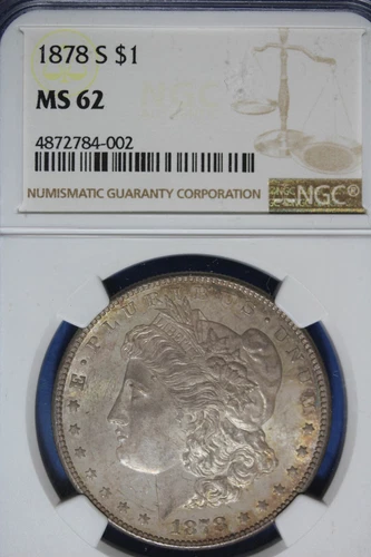 1878 S NGC MS62 MORGAN SILVER DOLLAR #B49858