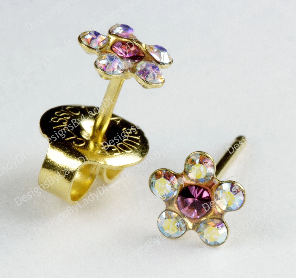 Flower piercing shop earrings