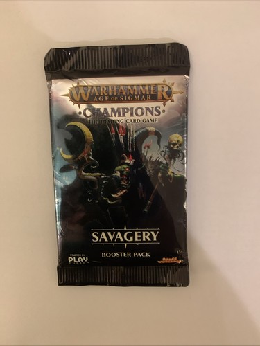 Warhammer Age Of Sigmar Champions Trading Cards Savagery Booster Pack. New.