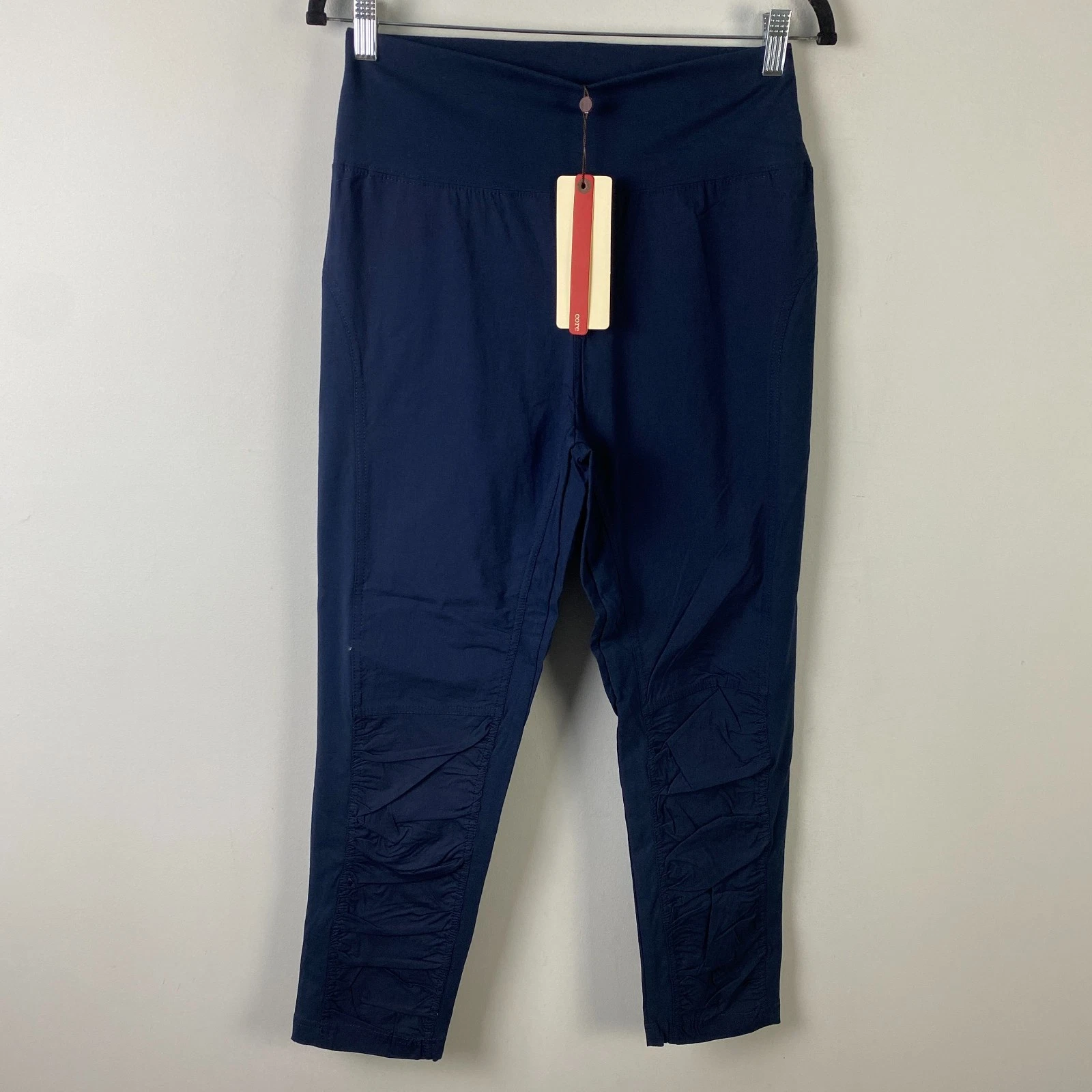 XCVI Wearables High Waist Jetter Crop Pants Womens M Navy Blue Pull On