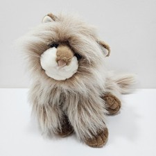 Animal Alley Toys R Us Tan Persian Cat Plush with Blue Eyes Leopard Collar 2000