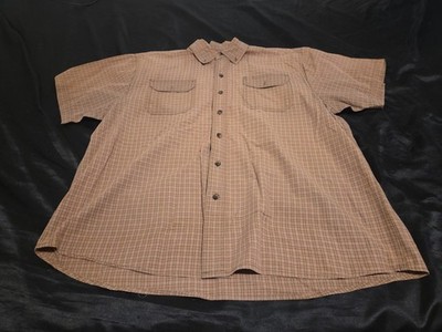 C.E. Schmidt Workwear Men s Size XL Brown Plaid Button-down Short Sleeve Shirt
