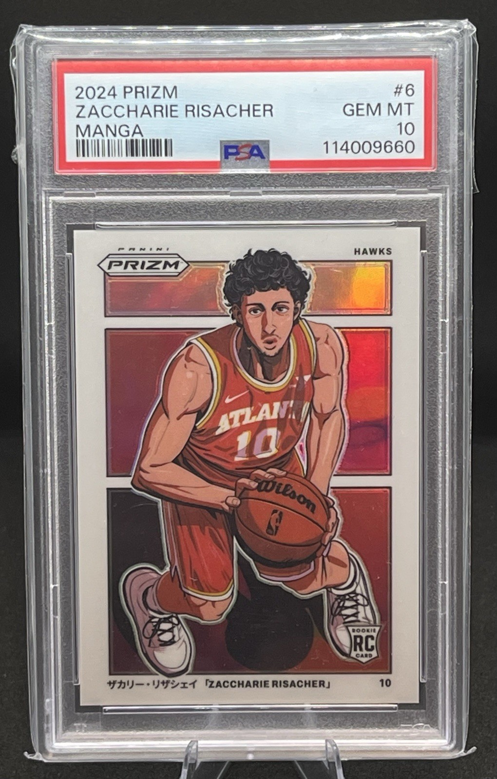 2024-25 Panini Prizm - Manga Zaccharie Risacher #6 (RC) PSA 10, Pop 3