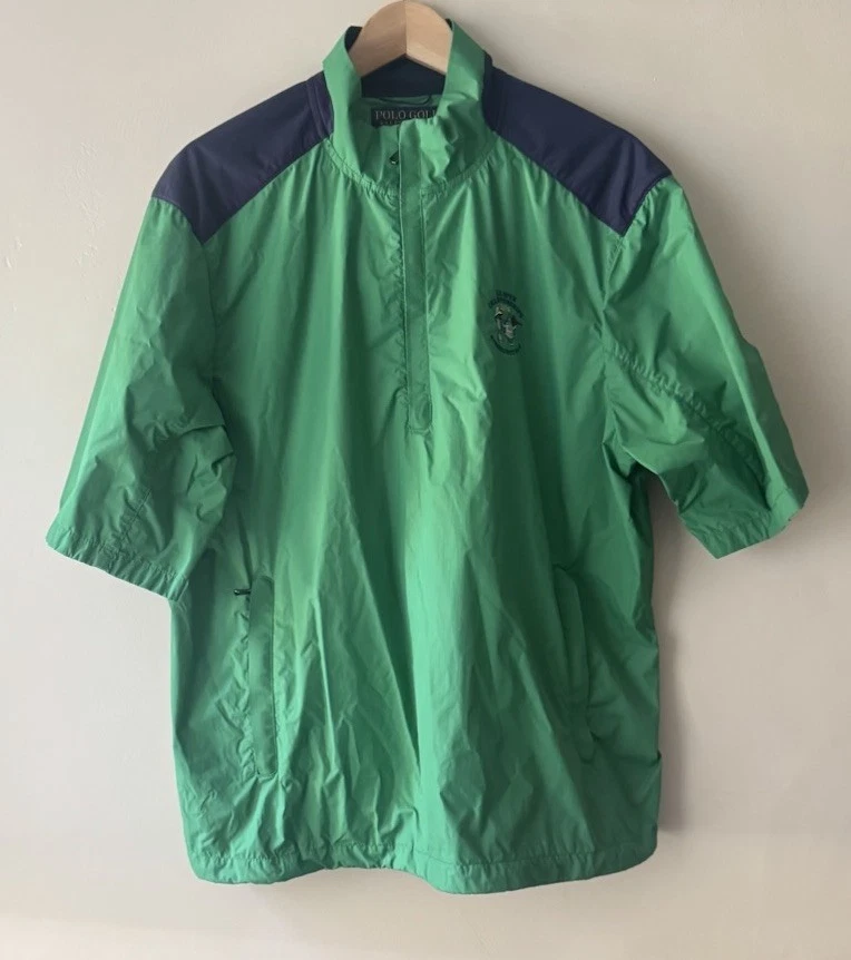 Polo Golf Ralph Lauren Mens L Packable Short Sleeve Rain Jacket 238