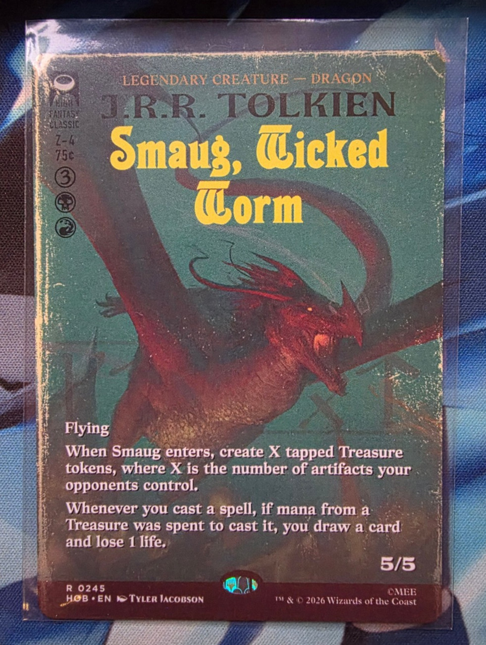 Smaug, Wicked Worm (Borderless) The Hobbit Regular (Non-Foil) NM MTG 245