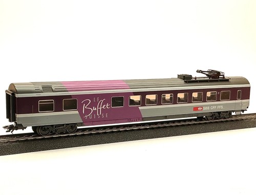 Vagón de tren rápido Märklin H0 4125 restaurante LE Buffet SUISSE, SBB, sin embalaje original, D8/09 | Condition: Gebraucht