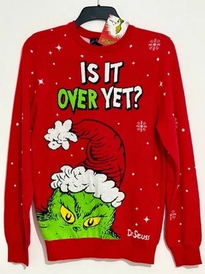 The Grinch Christmas Jumper Mens SMALL Over Yet Dr Seuss Sweater Xmas Movie NEW - Image 1 of 4