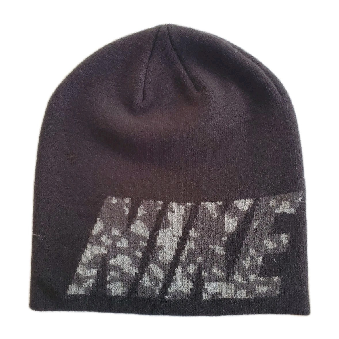 Nike Men's Winter Beanie Hat Black Gray Solid One Size Stylish Warm Headwear