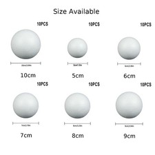 10 Pcs White Foam Ball Modelling Foam For DIY Flower Ball For Wedding / Party