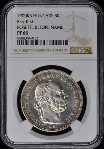 1900KB HUNGARY RESTRIKE - WITH ROSETTE 5K NGC PR66