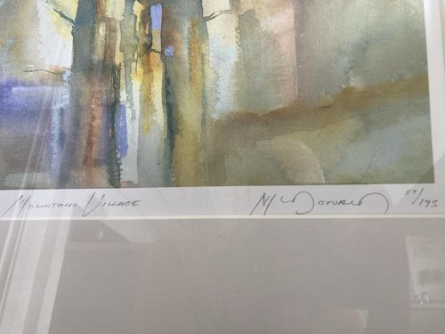 Gillian McDonald Watercolour Mountain Village - Picture 4 of 4