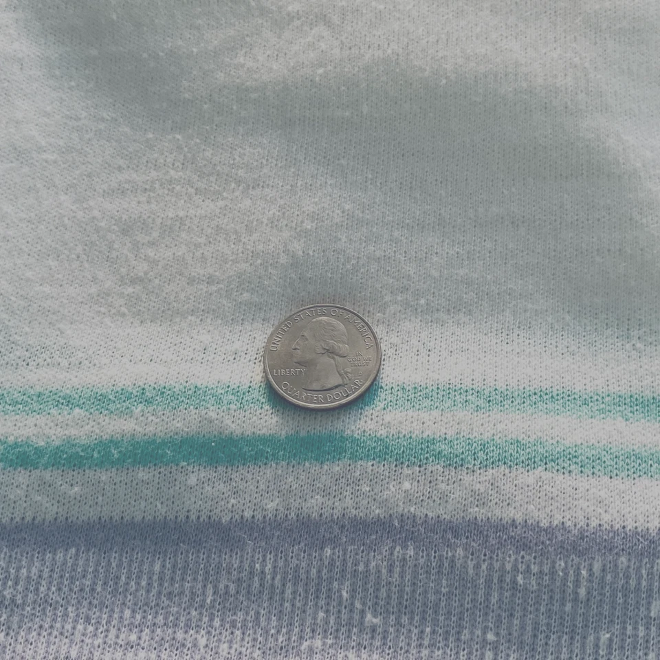 Vintage Woven Slub Knit Fabric: 56" x 29" White with Lavender Stripe - image 2 of 4